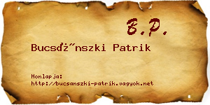 Bucsánszki Patrik névjegykártya