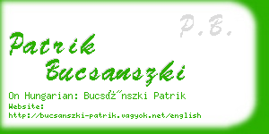 patrik bucsanszki business card